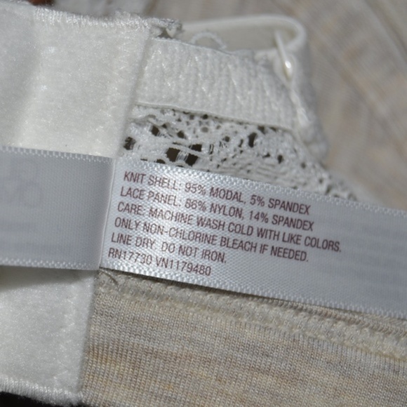 NEW Beige Modal Lace Trim Bralette Bra - Picture 7 of 7